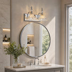 Vintage Clear Flower Glass Shade  Bathroom Vanity