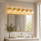 Modern Minimalist Vertical Rectangular Crystal Vanity Light