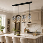 Luxury Frame Rectangular Crystal Linear Pendant Light