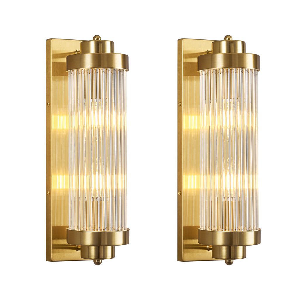Modern Vertical Fluted Crystal LED Wall Sconce