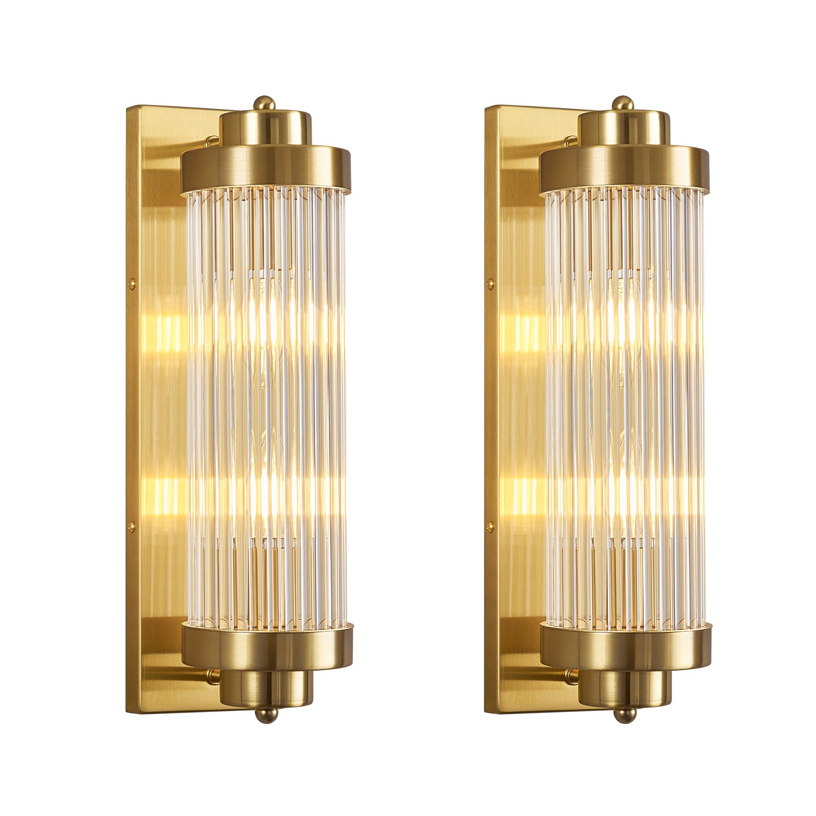 Modern Vertical Fluted Crystal LED Wall Sconce