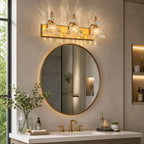 Vintage Clear Flower Glass Shade  Bathroom Vanity