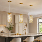 Luxury Frame Rectangular Crystal Linear Pendant Light