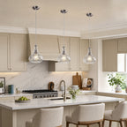 Modern Farmhouse Clear Teardrop Hammered Glass Pendant Light