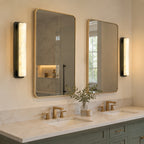 Modern Vertical Rectangular Natural Alabaster Stone LED Wall Sconce