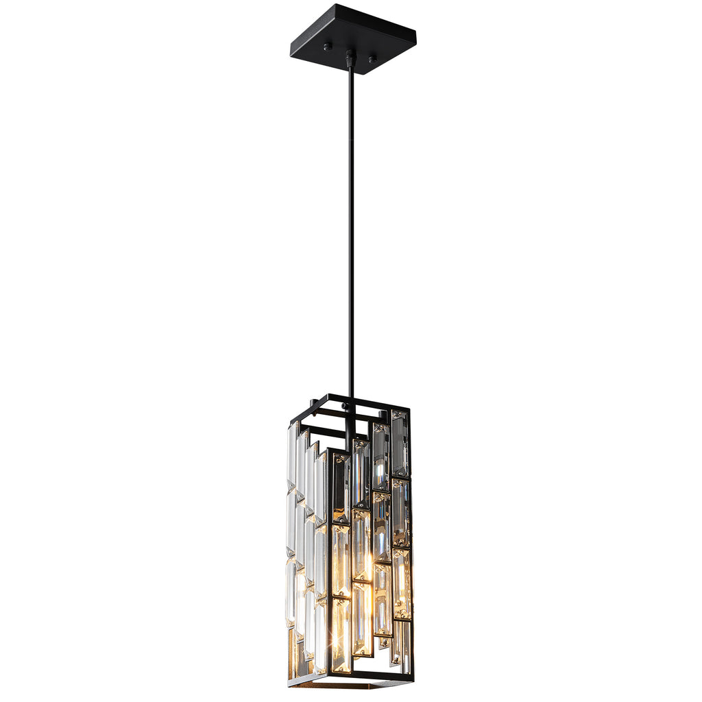 Luxury Frame Rectangular Crystal Linear Pendant Light