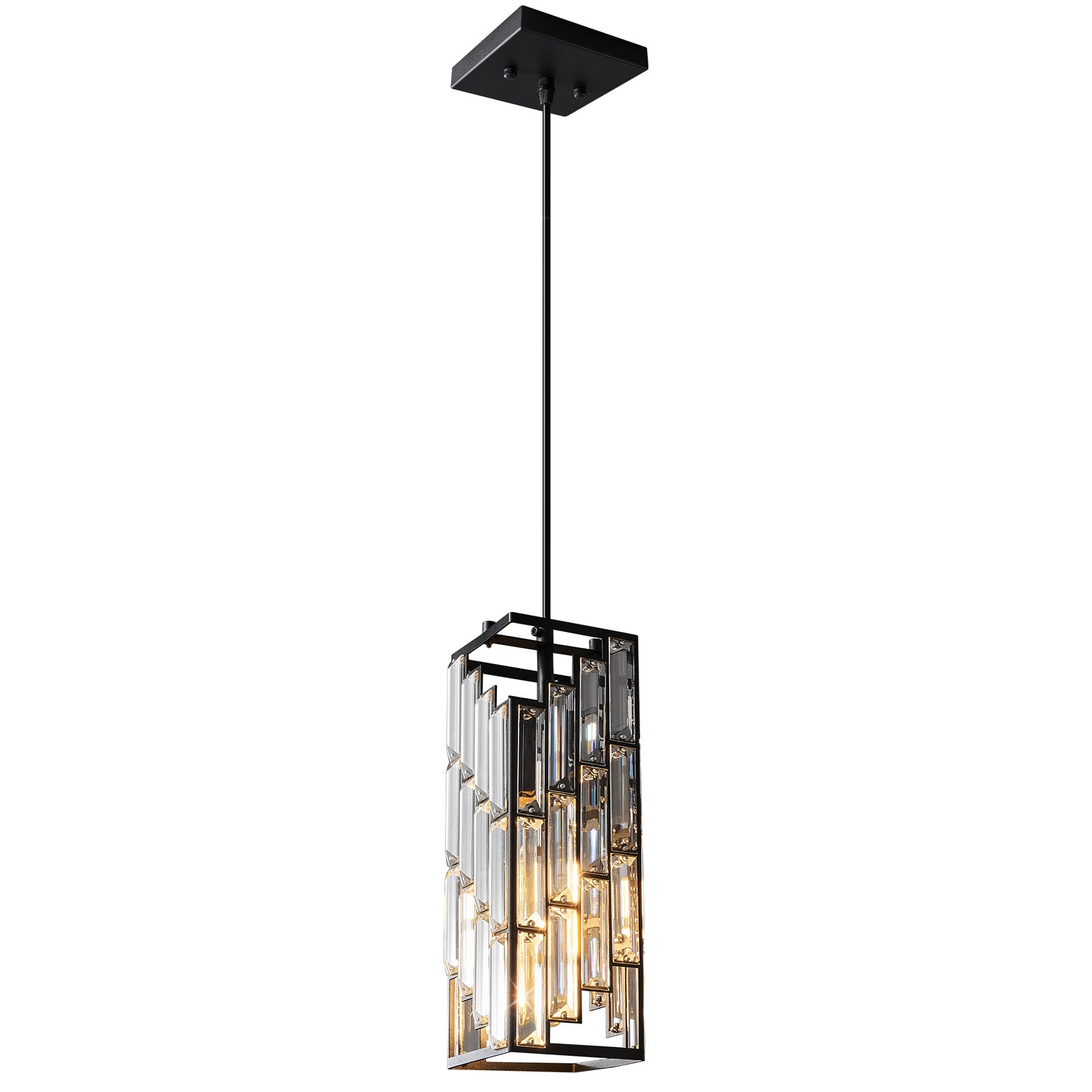 Luxury Frame Rectangular Crystal Linear Pendant Light