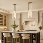 Natural Alabaster Marble Long Tube LED Pendant Light