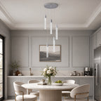 Modern Cylinder Bubble Linear Hanging Crystal LED Pendant Light