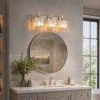 Modern Minimalist Vertical Rectangular Crystal Vanity Light