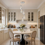 Raindrop Clear Solid Glass Adjustable Suspension Cord Pendant Light
