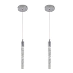 Modern Cylinder Bubble Linear Hanging Crystal LED Pendant Light