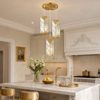 Luxury Frame Rectangular Crystal Linear Pendant Light