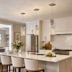 Luxury Frame Rectangular Crystal Linear Pendant Light