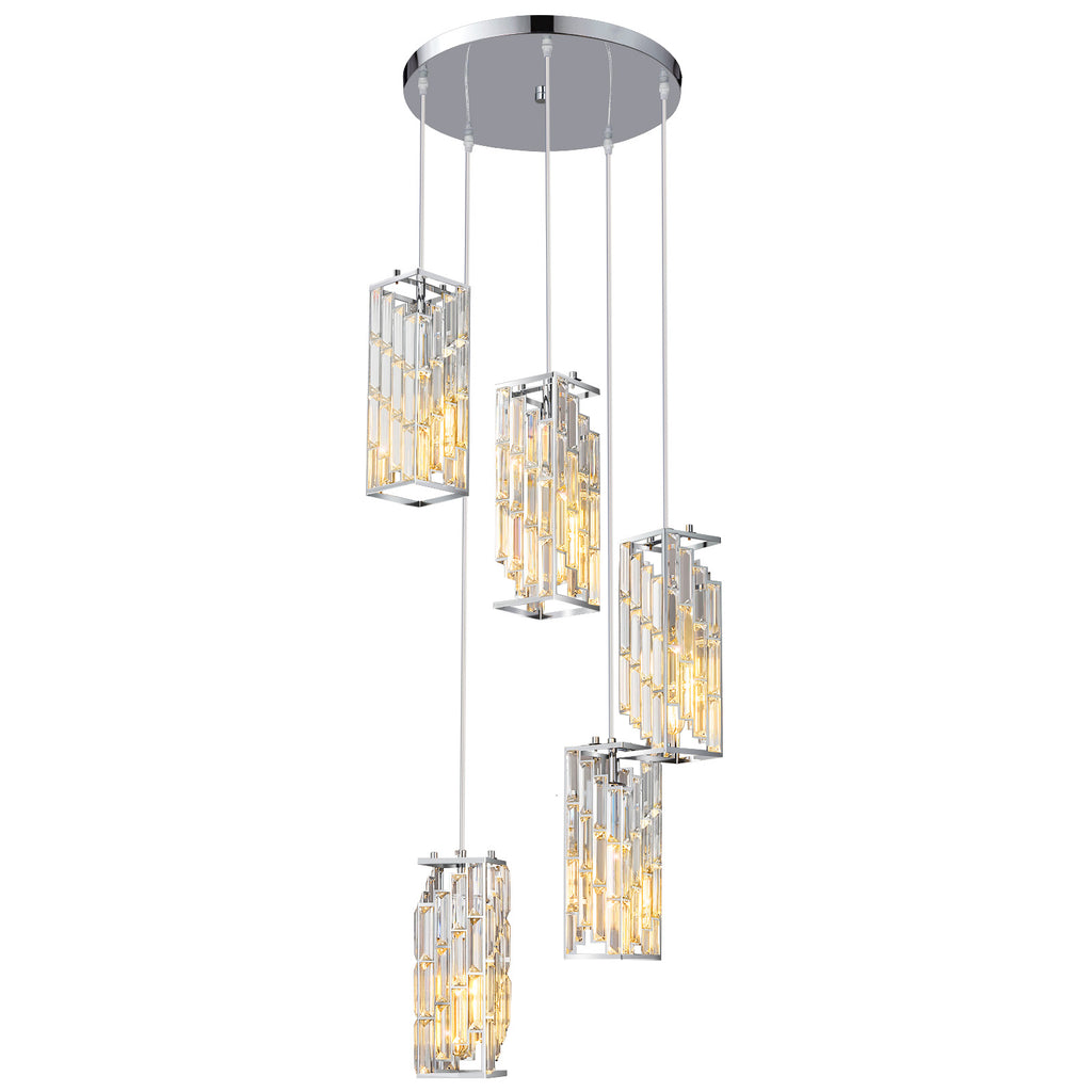 Luxury Frame Rectangular Crystal Linear Pendant Light