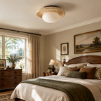 Modern Disc Travertine Flush Mount Ceiling Light