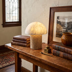 Wabi Sabi Mushroom Travertine Table Lamp