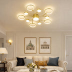 Modern Gold Branch Semi Flush Mount LED Ceiling Light
