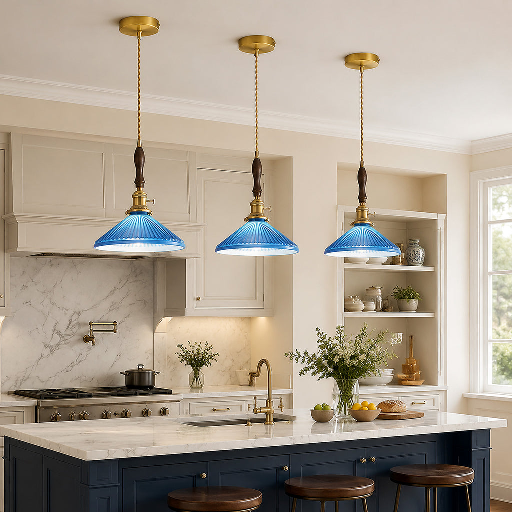 Retro Nordic Striped Ceramic Pendant Light Series