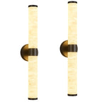 Natural Alabaster LED Wall Sconces Set of Two