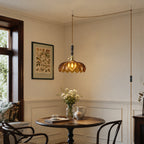 Retro Scalloped Petal Glass Hanging Pendant Light