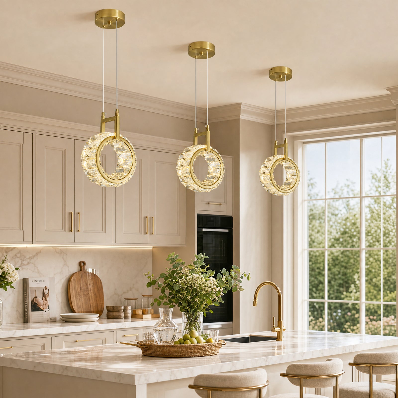 Modern Luxury LED Crystal Geometric Pendant Light