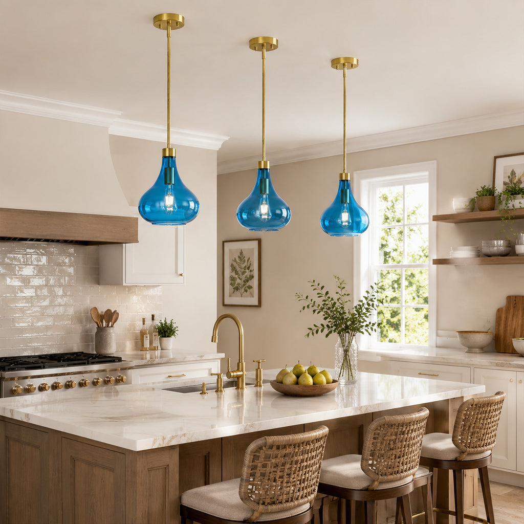 Modern Teardrop Shaped Glass Hanging Single Pendant Light