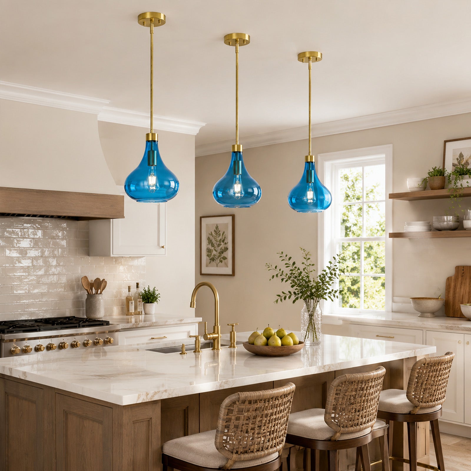 Modern Teardrop Shaped Glass Hanging Single Pendant Light