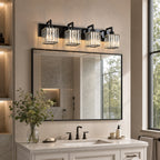 Modern Minimalist Vertical Rectangular Crystal Vanity Light
