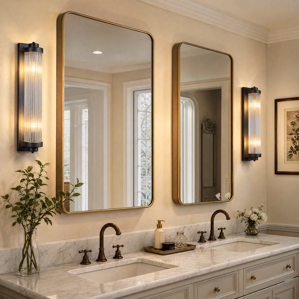 Modern Vertical Fluted Crystal LED Wall Sconce