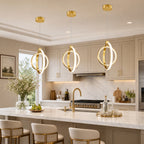 Modern LED Dimmable Height Round Ring Pendant Light