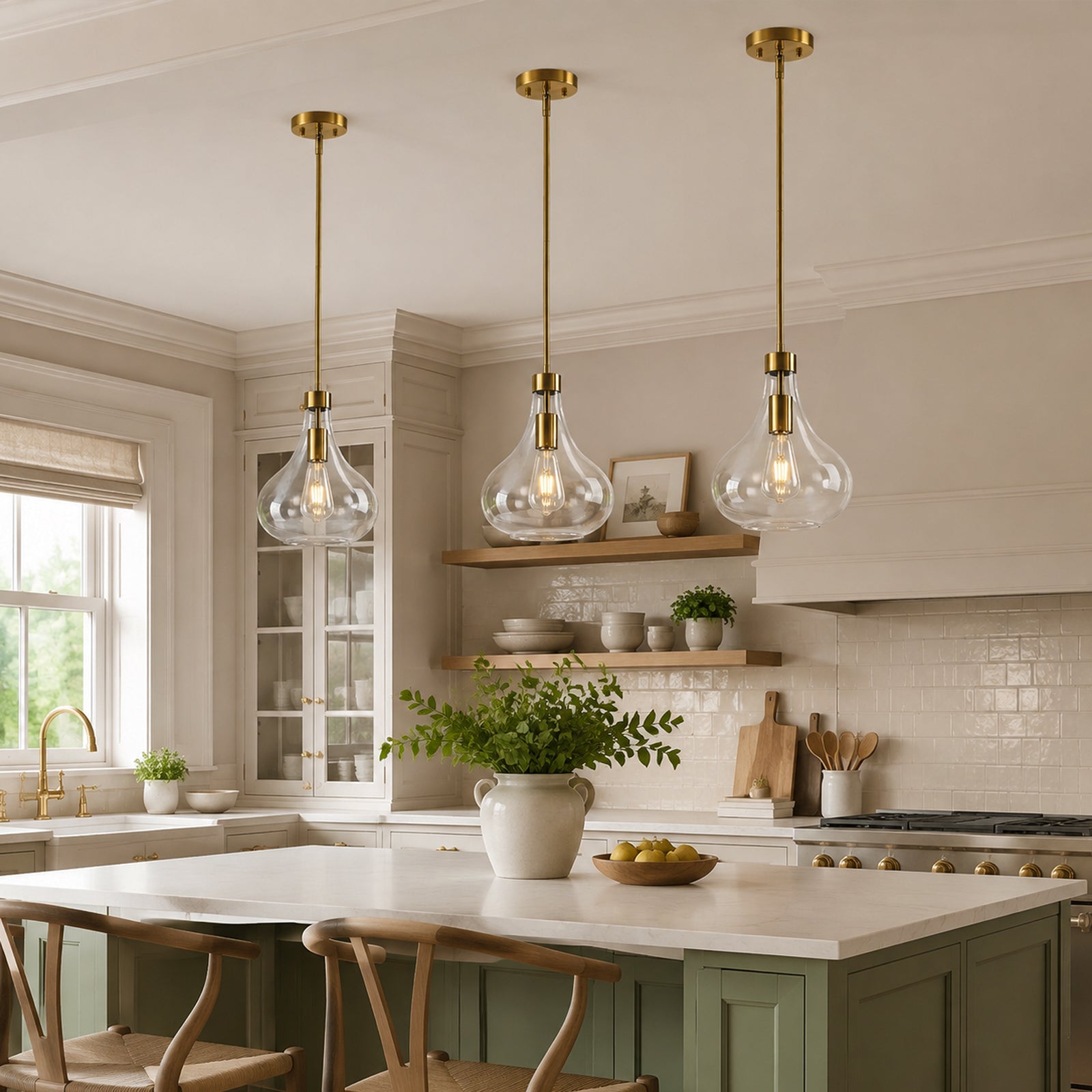 Modern Teardrop Shaped Glass Hanging Single Pendant Light