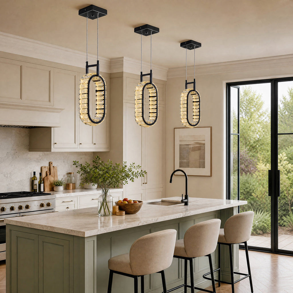 Modern Luxury LED Crystal Geometric Pendant Light