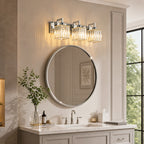 Modern Minimalist Vertical Rectangular Crystal Vanity Light