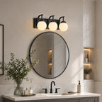 Modern Opal Globe Milky Glass Bathroom Vanity Light