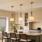 Retro Nordic Striped Ceramic Pendant Light Series