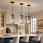 Luxury Frame Rectangular Crystal Linear Pendant Light