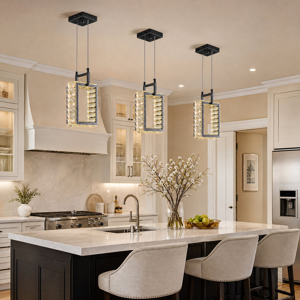 Modern Luxury LED Crystal Geometric Pendant Light