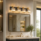 Modern Minimalist Vertical Rectangular Crystal Vanity Light