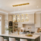 Luxury Frame Rectangular Crystal Linear Pendant Light