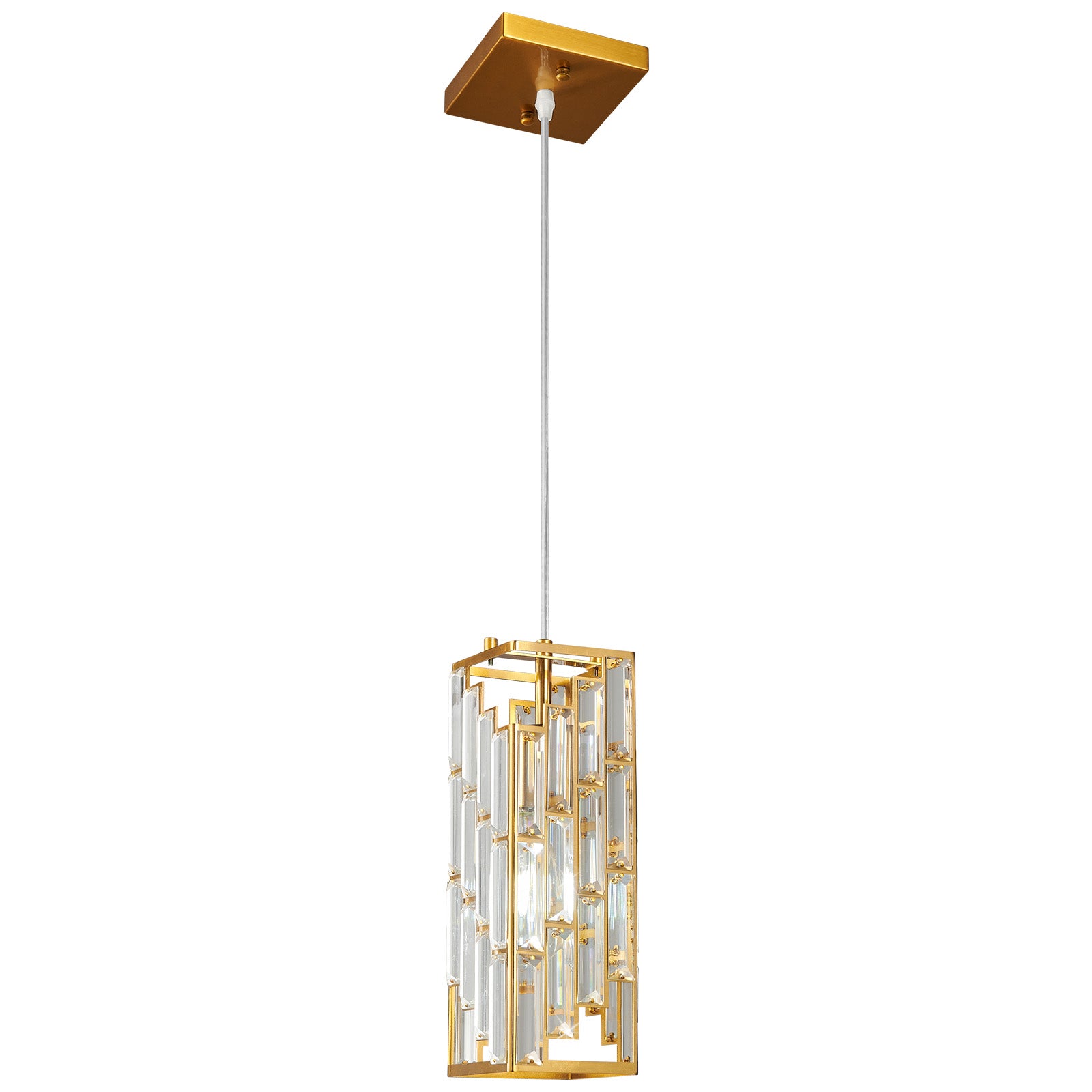 Luxury Frame Rectangular Crystal Linear Pendant Light