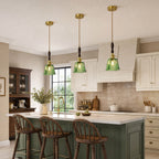 Farmhouse Vintage Textured Glass Hanging Pendant Light