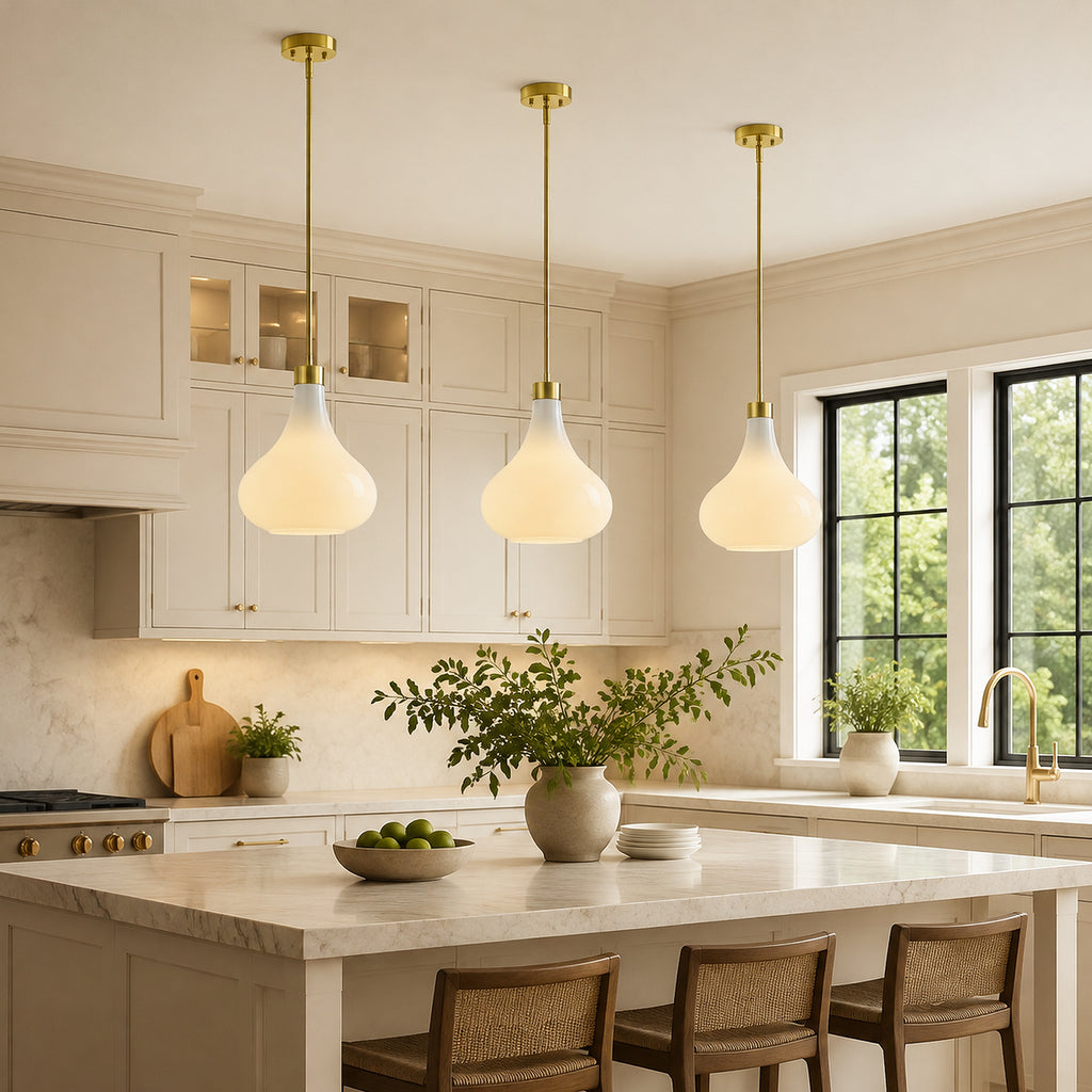 Modern Teardrop Shaped Glass Hanging Single Pendant Light