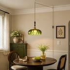 Retro Scalloped Petal Glass Hanging Pendant Light