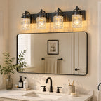 Contemporary Luxury Cylinder Fluted Crystal Glass Bathroom Vanity Light