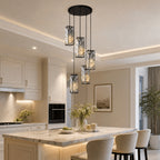 Luxury Frame Rectangular Crystal Linear Pendant Light