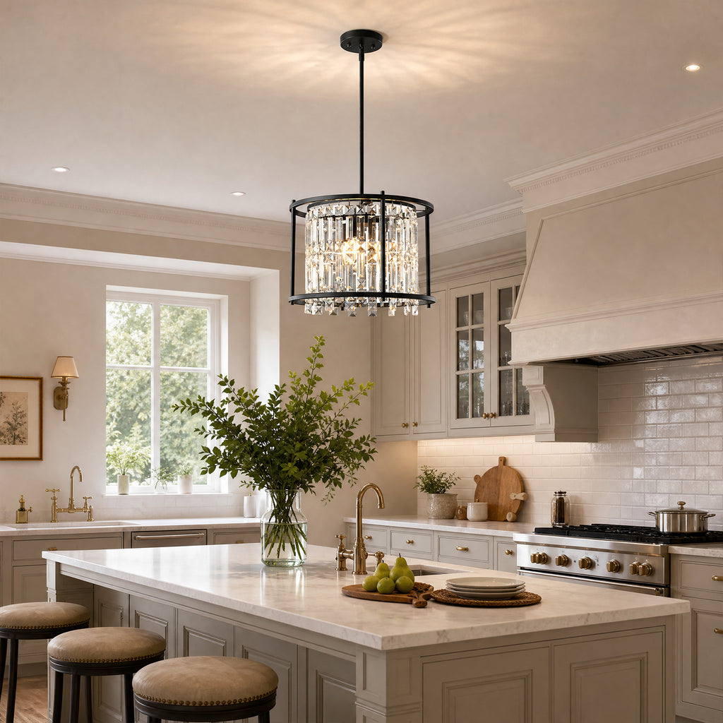 Modern Farmhouse Style Geometric Crystal Chandelier
