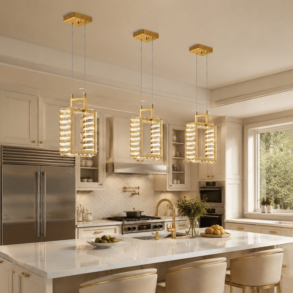 Modern Luxury LED Crystal Geometric Pendant Light