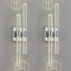 Contemporary Luxury Asymmetric Dual Bubble Crystal Tube LED Wall Sconce