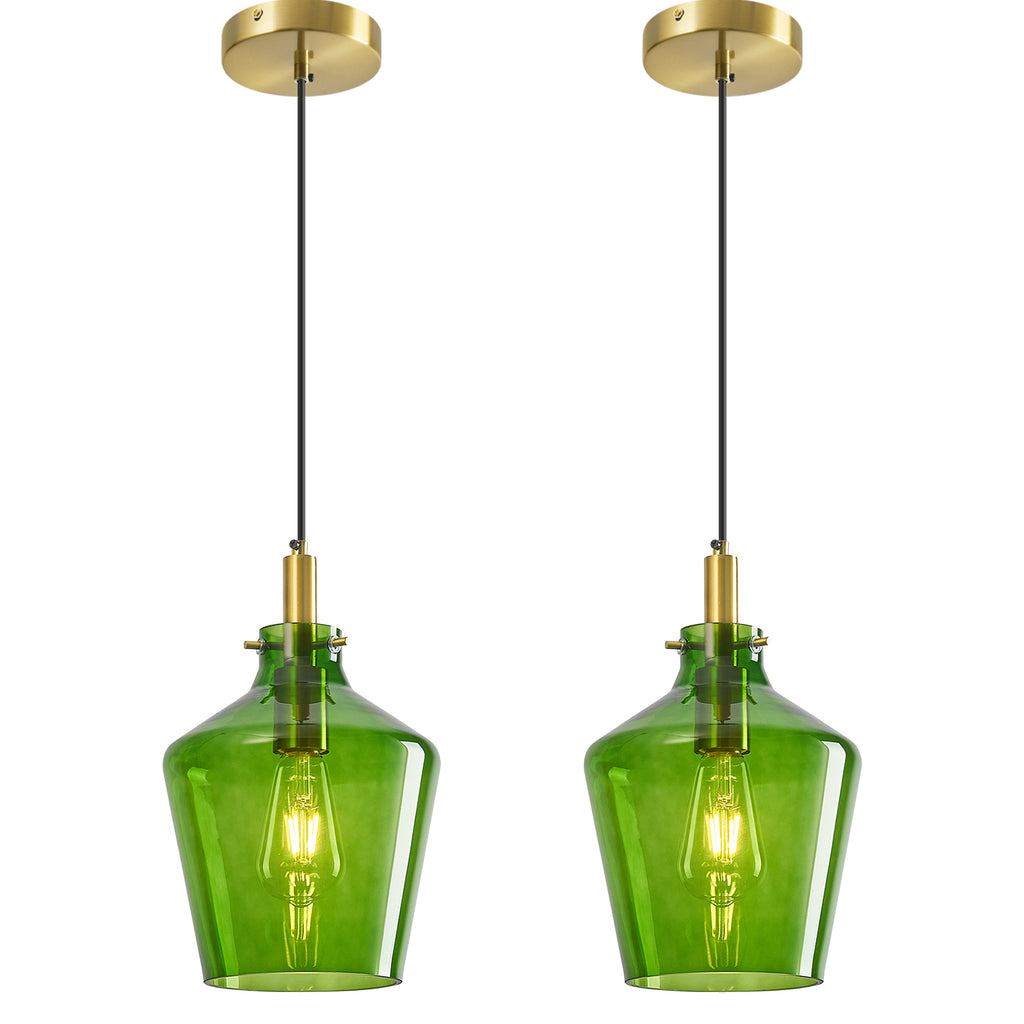 Contemporary Farmhouse Bottle Glass Hanging Pendant Light